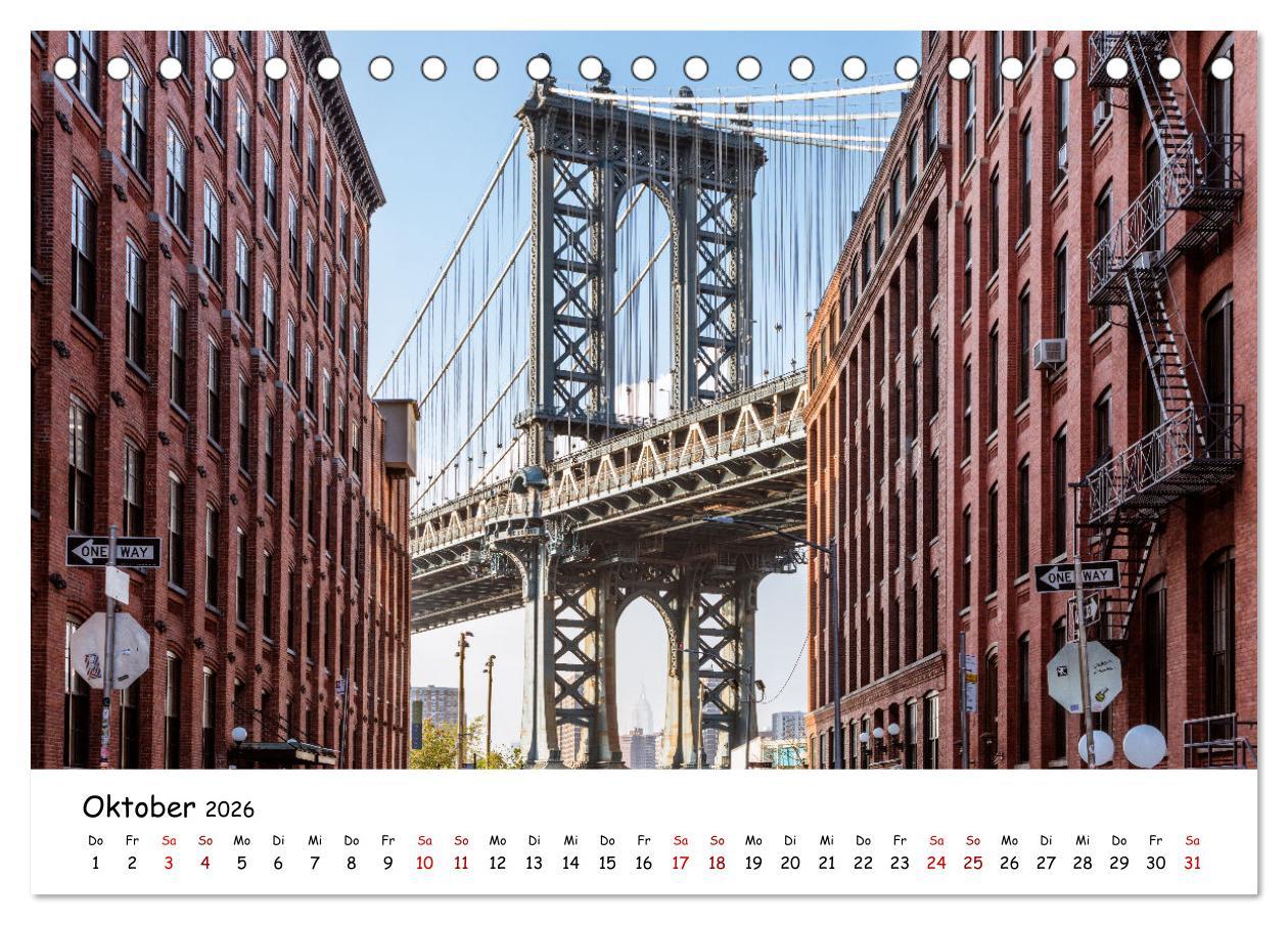 Beispielinhalt (Bild) New York City - Atemberaubende Ansichten (Tischkalender 2026 DIN A5 quer), CALVENDO Monatskalender