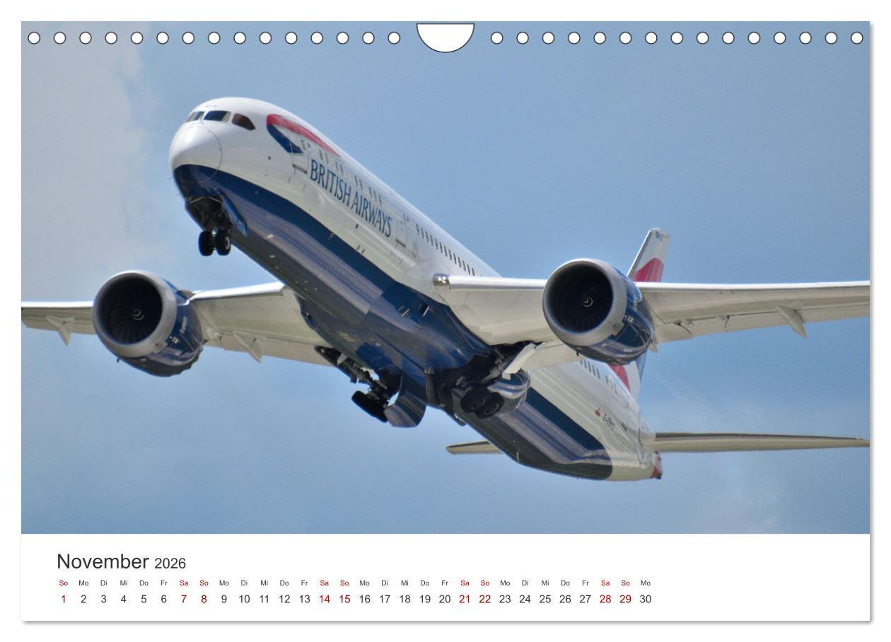 Beispielinhalt (Bild) Ein Jahr am Flughafen Stuttgart (Wandkalender 2026 DIN A4 quer), CALVENDO Monatskalender