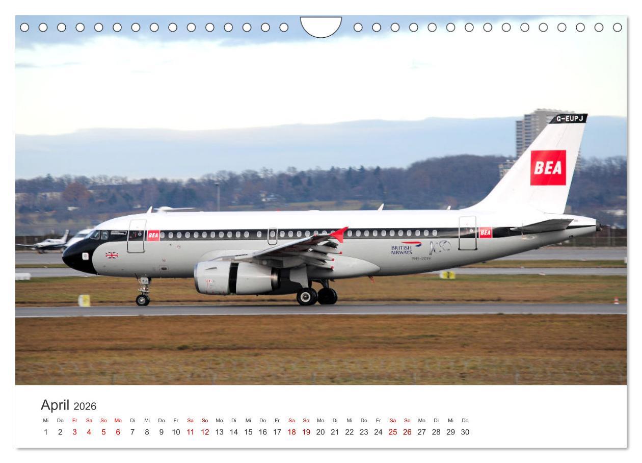 Beispielinhalt (Bild) Ein Jahr am Flughafen Stuttgart (Wandkalender 2026 DIN A4 quer), CALVENDO Monatskalender