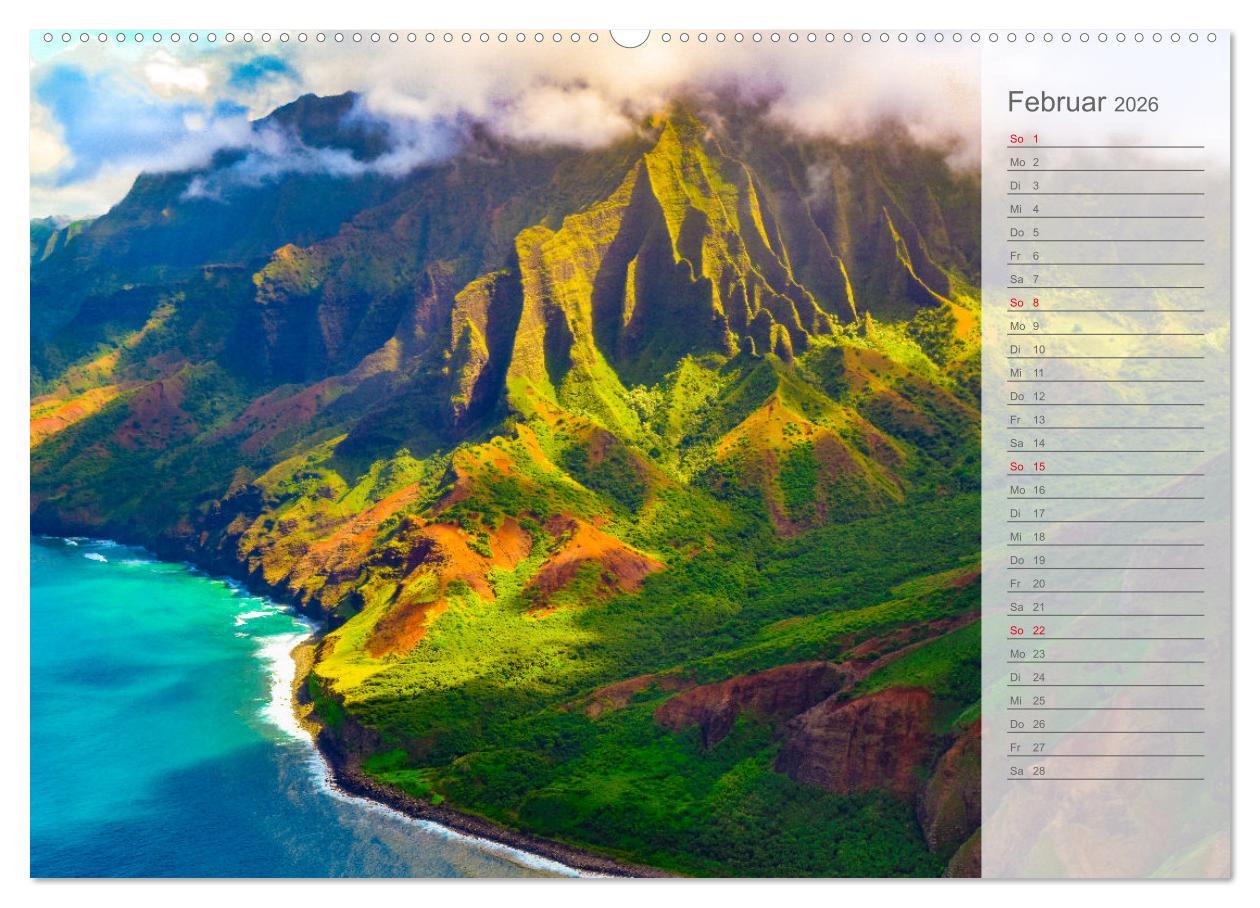 Beispielinhalt (Bild) Malerisches Hawaii (Wandkalender 2026 DIN A2 quer), CALVENDO Monatskalender