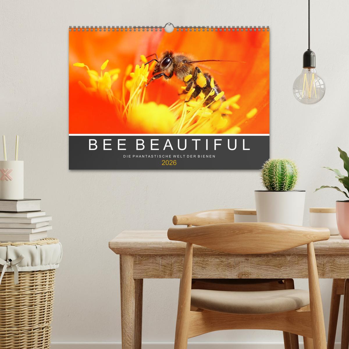 Beispielinhalt (Bild) Bee Beautiful - Die phantastische Welt der Bienen (Wandkalender 2026 DIN A3 quer), CALVENDO Monatskalender