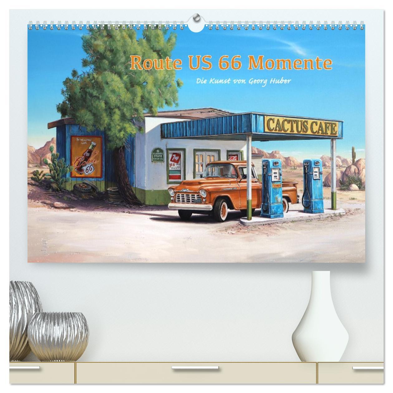 Vorderes Coverbild Route US 66 Momente Gemälde von Georg Huber (hochwertiger Premium Wandkalender 2026 DIN A2 quer), Kunstdruck in Hochglanz