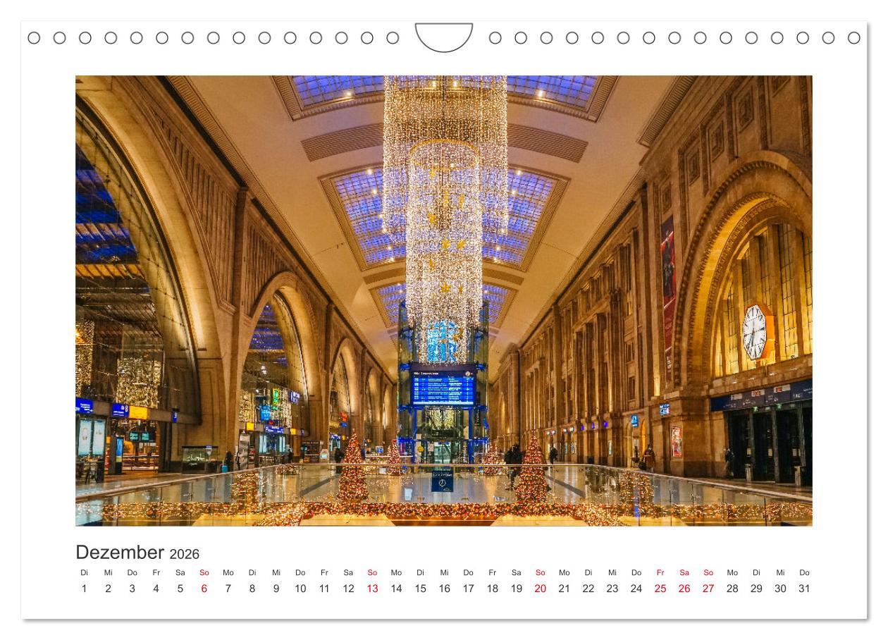 Beispielinhalt (Bild) Leipzig bei Nacht (Wandkalender 2026 DIN A4 quer), CALVENDO Monatskalender