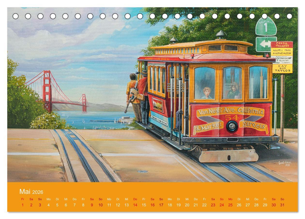 Beispielinhalt (Bild) Route US 66 Momente Gemälde von Georg Huber (Tischkalender 2026 DIN A5 quer), CALVENDO Monatskalender