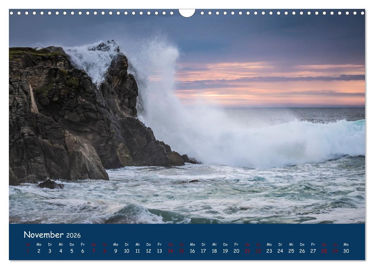 Beispielinhalt (Bild) Die wildromantische Côte Sauvage (Wandkalender 2026 DIN A3 quer), CALVENDO Monatskalender