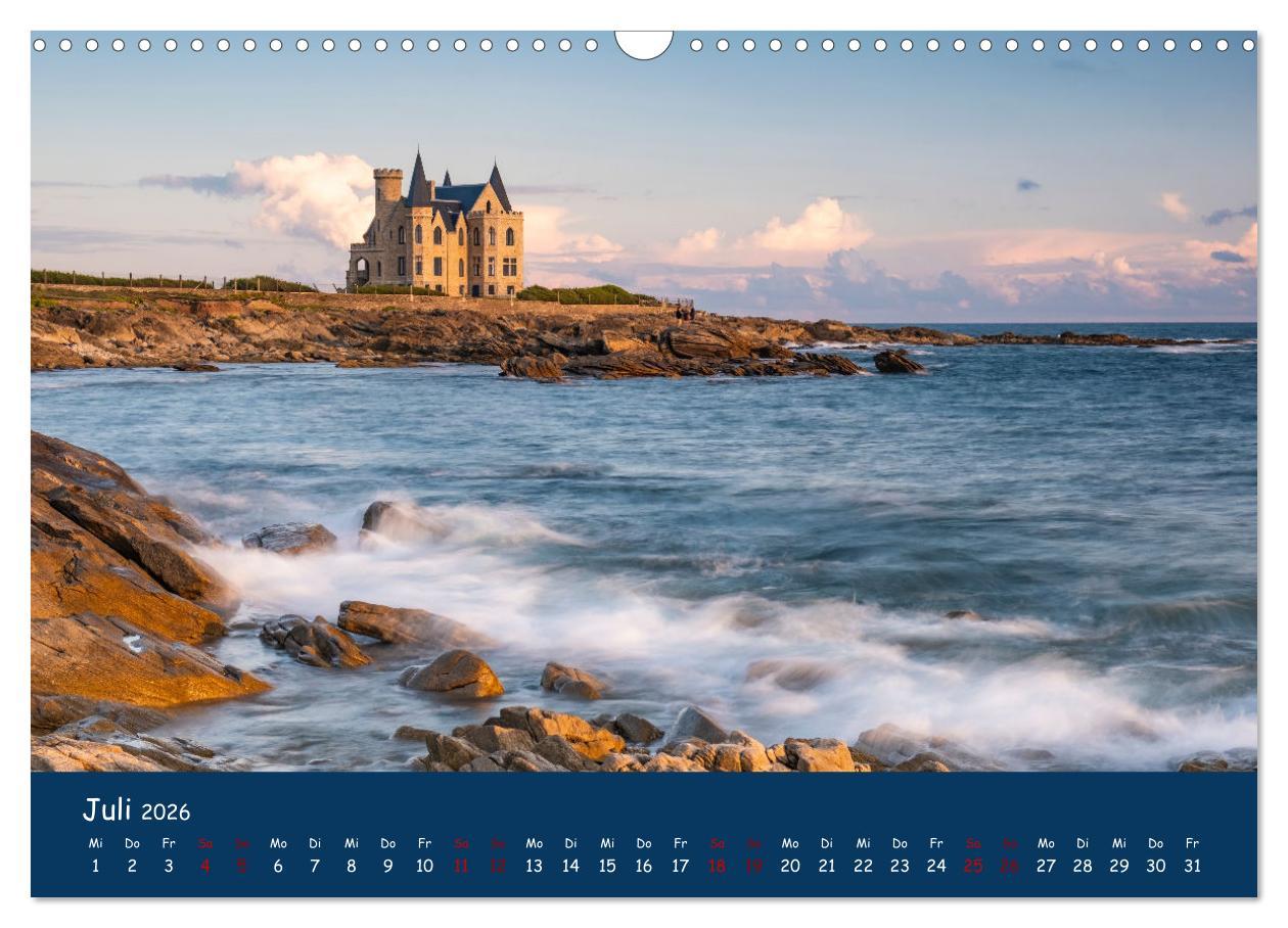 Beispielinhalt (Bild) Die wildromantische Côte Sauvage (Wandkalender 2026 DIN A3 quer), CALVENDO Monatskalender