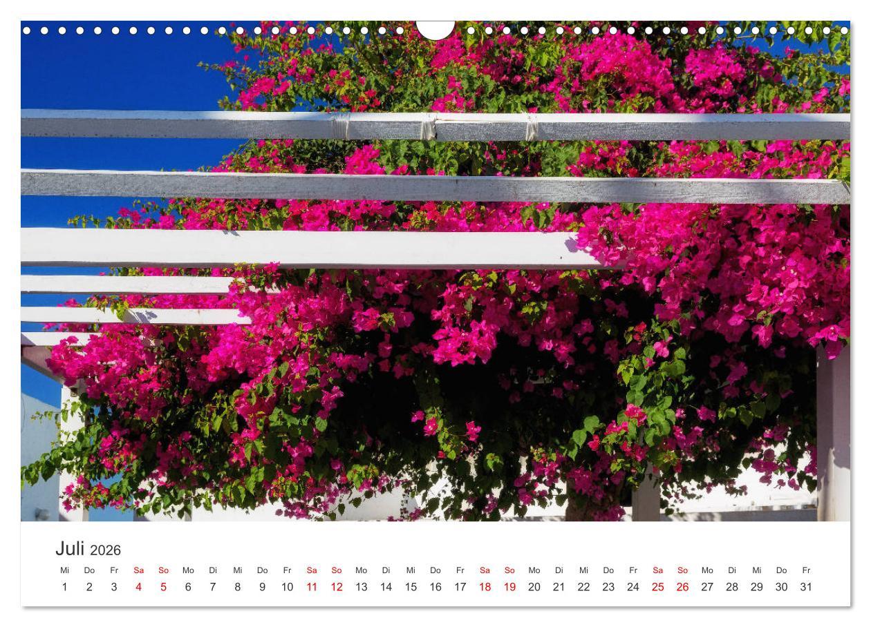 Beispielinhalt (Bild) Santorini Fira & Firostefani (Wandkalender 2026 DIN A3 quer), CALVENDO Monatskalender