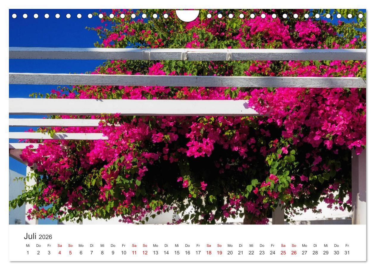 Beispielinhalt (Bild) Santorini Fira & Firostefani (Wandkalender 2026 DIN A4 quer), CALVENDO Monatskalender