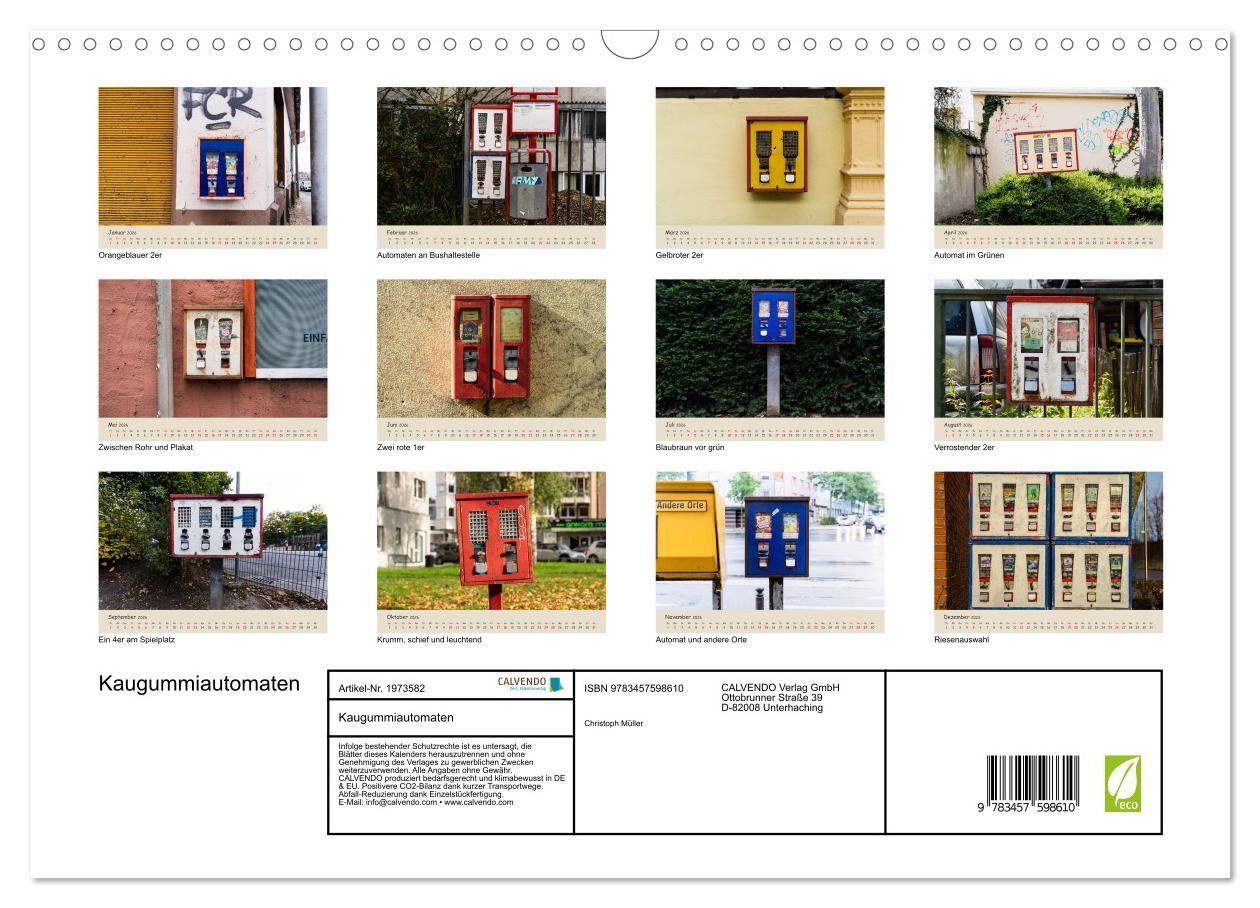 Beispielinhalt (Bild) Kaugummiautomaten (Wandkalender 2026 DIN A3 quer), CALVENDO Monatskalender
