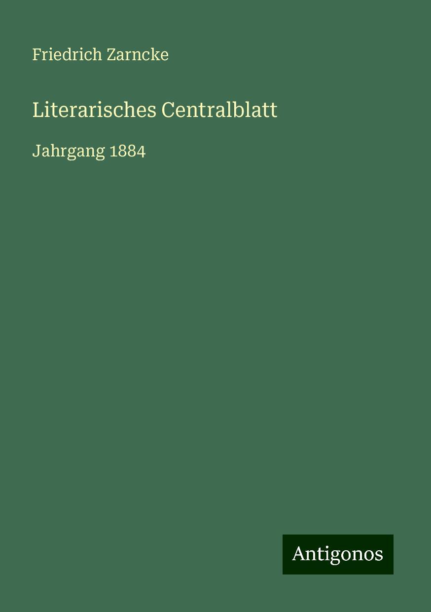 Vorderes Coverbild Literarisches Centralblatt