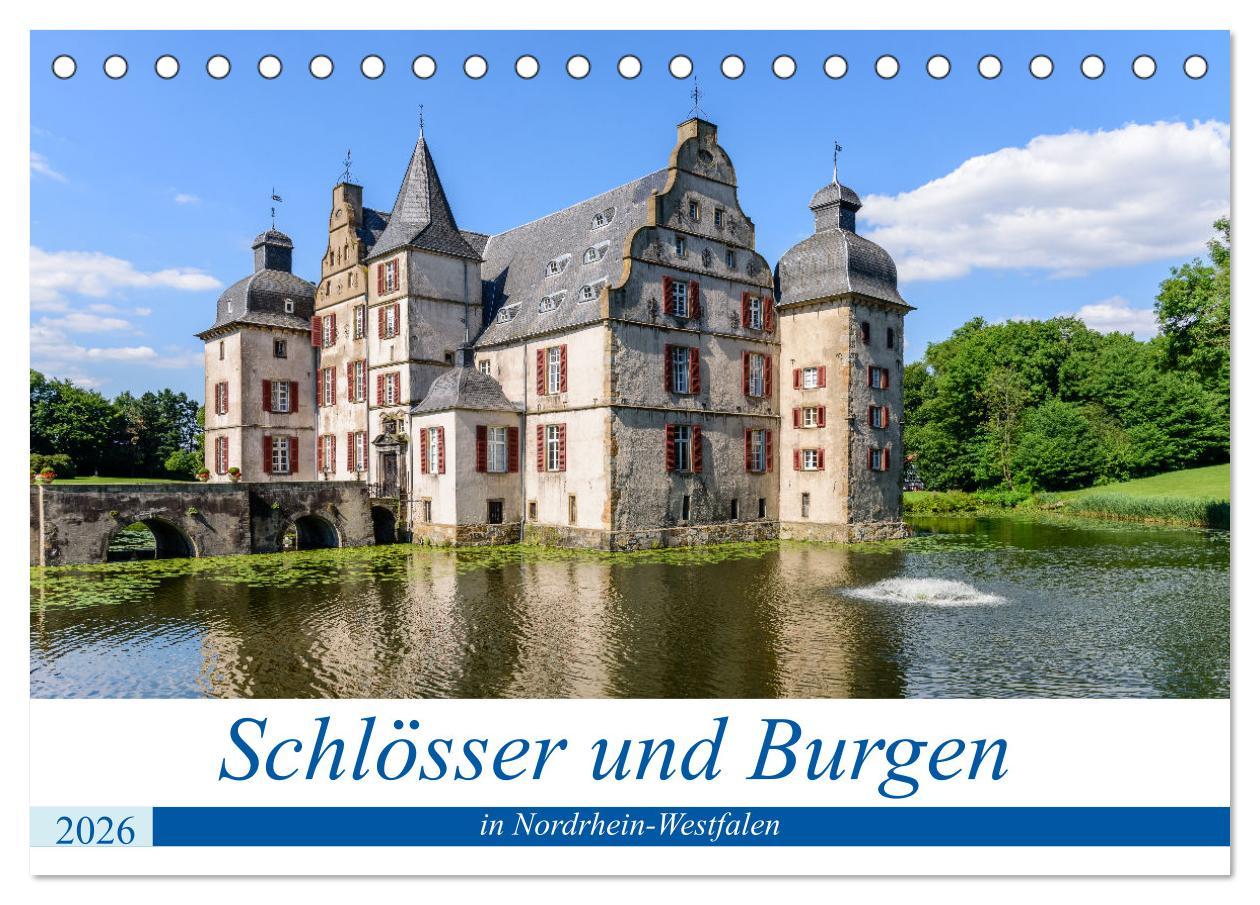 Vorderes Coverbild Schlösser und Burgen in NRW (Tischkalender 2026 DIN A5 quer), CALVENDO Monatskalender