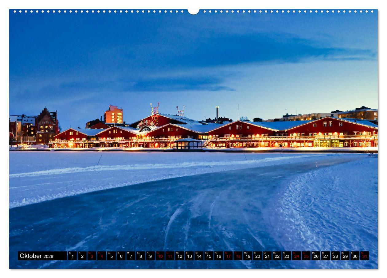 Beispielinhalt (Bild) Lulea - Wintertraum in Schwedisch Lappland (hochwertiger Premium Wandkalender 2026 DIN A2 quer), Kunstdruck in Hochglanz