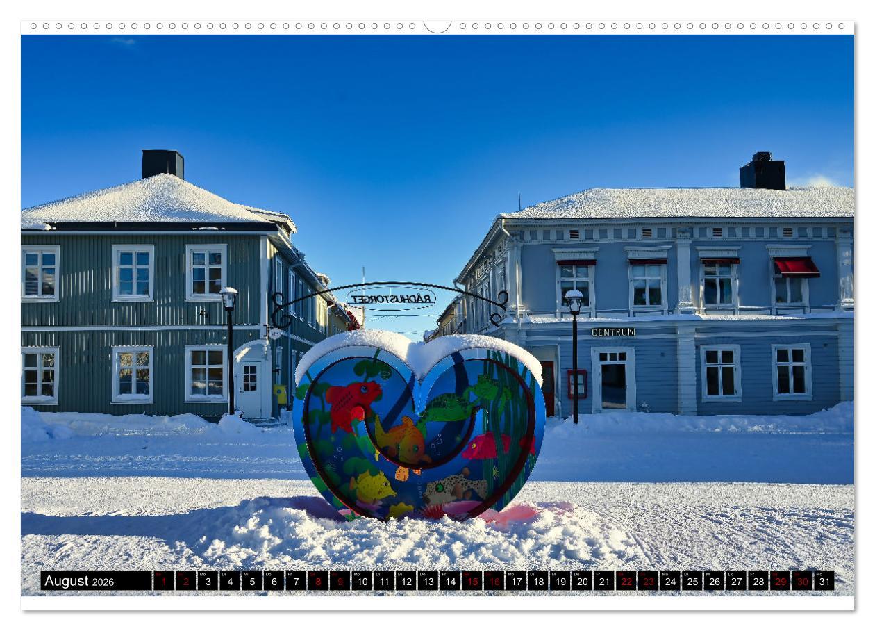 Beispielinhalt (Bild) Lulea - Wintertraum in Schwedisch Lappland (hochwertiger Premium Wandkalender 2026 DIN A2 quer), Kunstdruck in Hochglanz