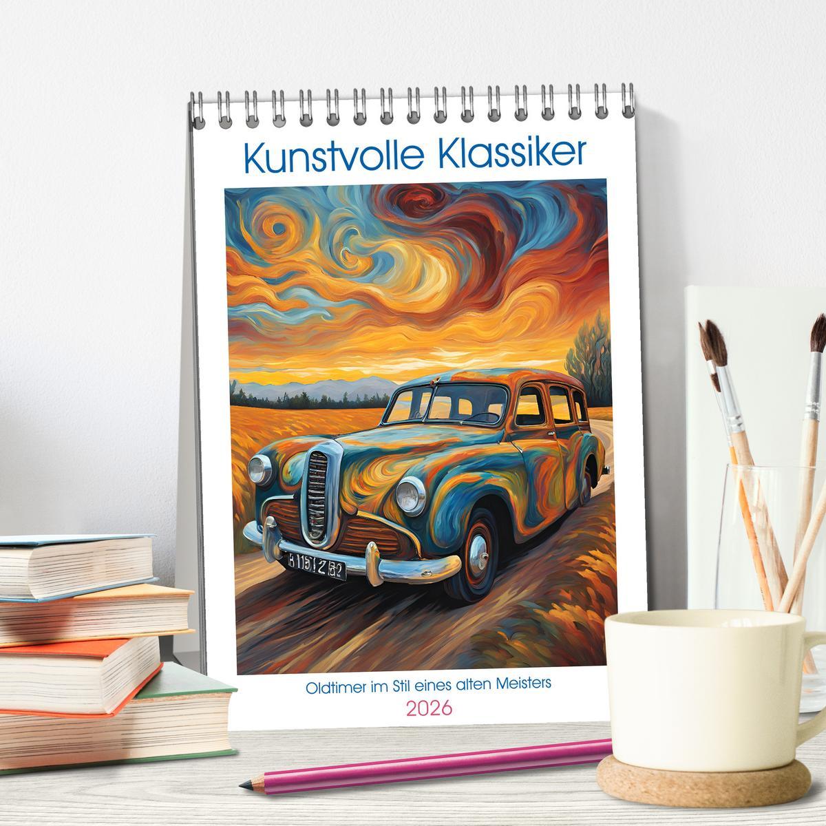 Beispielinhalt (Bild) Kunstvolle Klassiker (Tischkalender 2026 DIN A5 hoch), CALVENDO Monatskalender