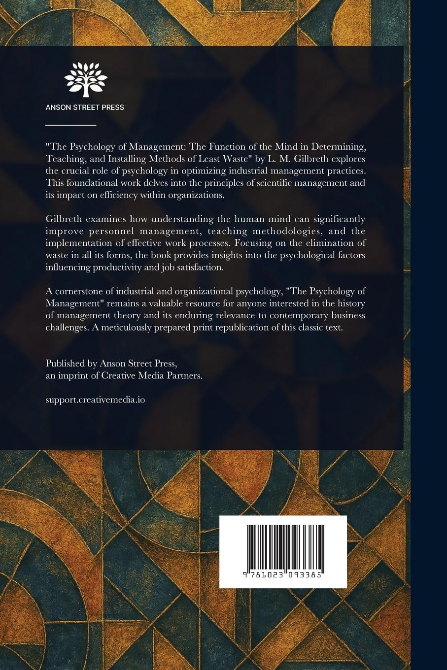 Rückseitencover The Psychology of Management