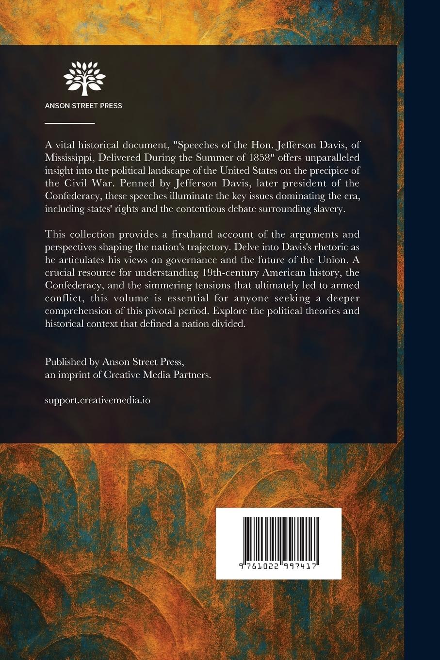 Rückseitencover Speeches of the Hon. Jefferson Davis, of Mississippi