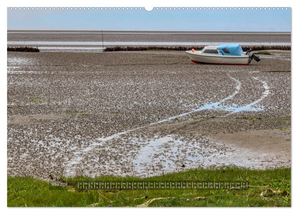 Beispielinhalt (Bild) Mandø - Perle im dänischen Wattenmeer (hochwertiger Premium Wandkalender 2026 DIN A2 quer), Kunstdruck in Hochglanz