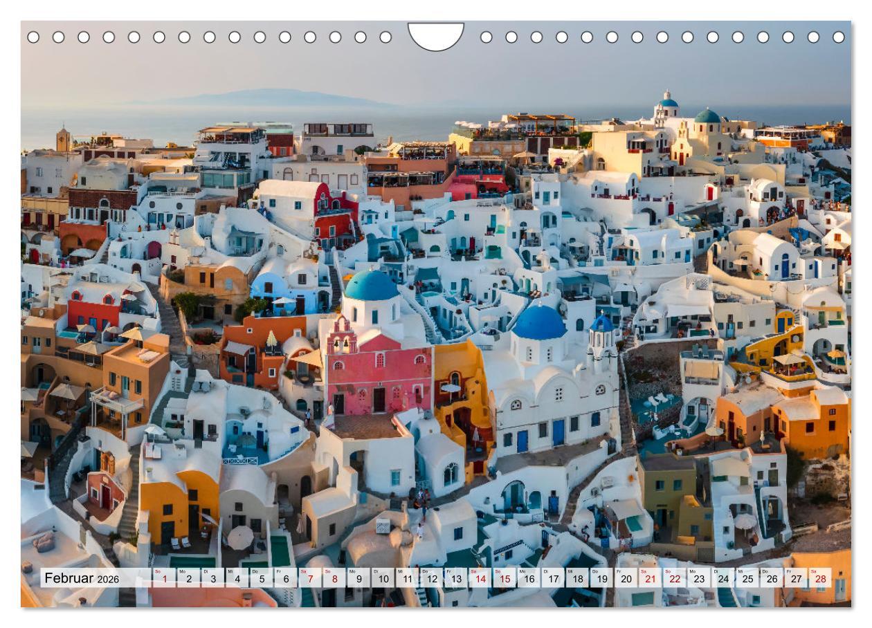 Beispielinhalt (Bild) Griechische Inseln - Ein Jahr im Mittelmeer (Wandkalender 2026 DIN A4 quer), CALVENDO Monatskalender