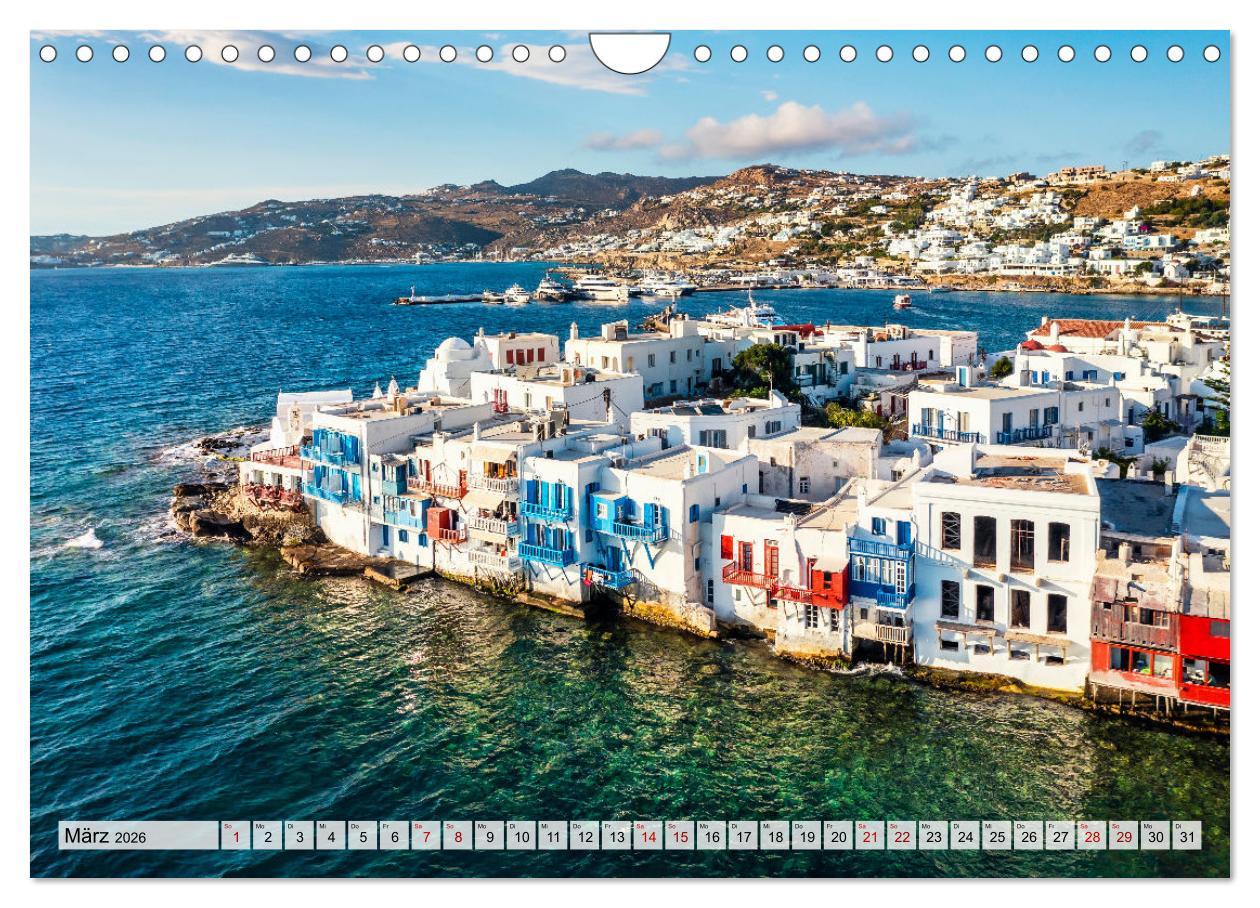 Beispielinhalt (Bild) Griechische Inseln - Ein Jahr im Mittelmeer (Wandkalender 2026 DIN A4 quer), CALVENDO Monatskalender
