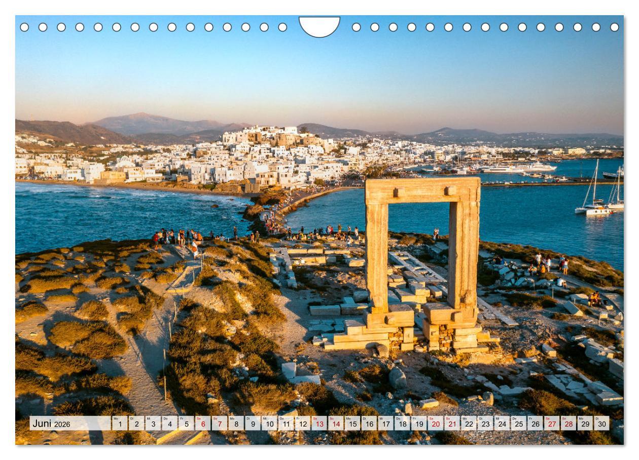 Beispielinhalt (Bild) Griechische Inseln - Ein Jahr im Mittelmeer (Wandkalender 2026 DIN A4 quer), CALVENDO Monatskalender