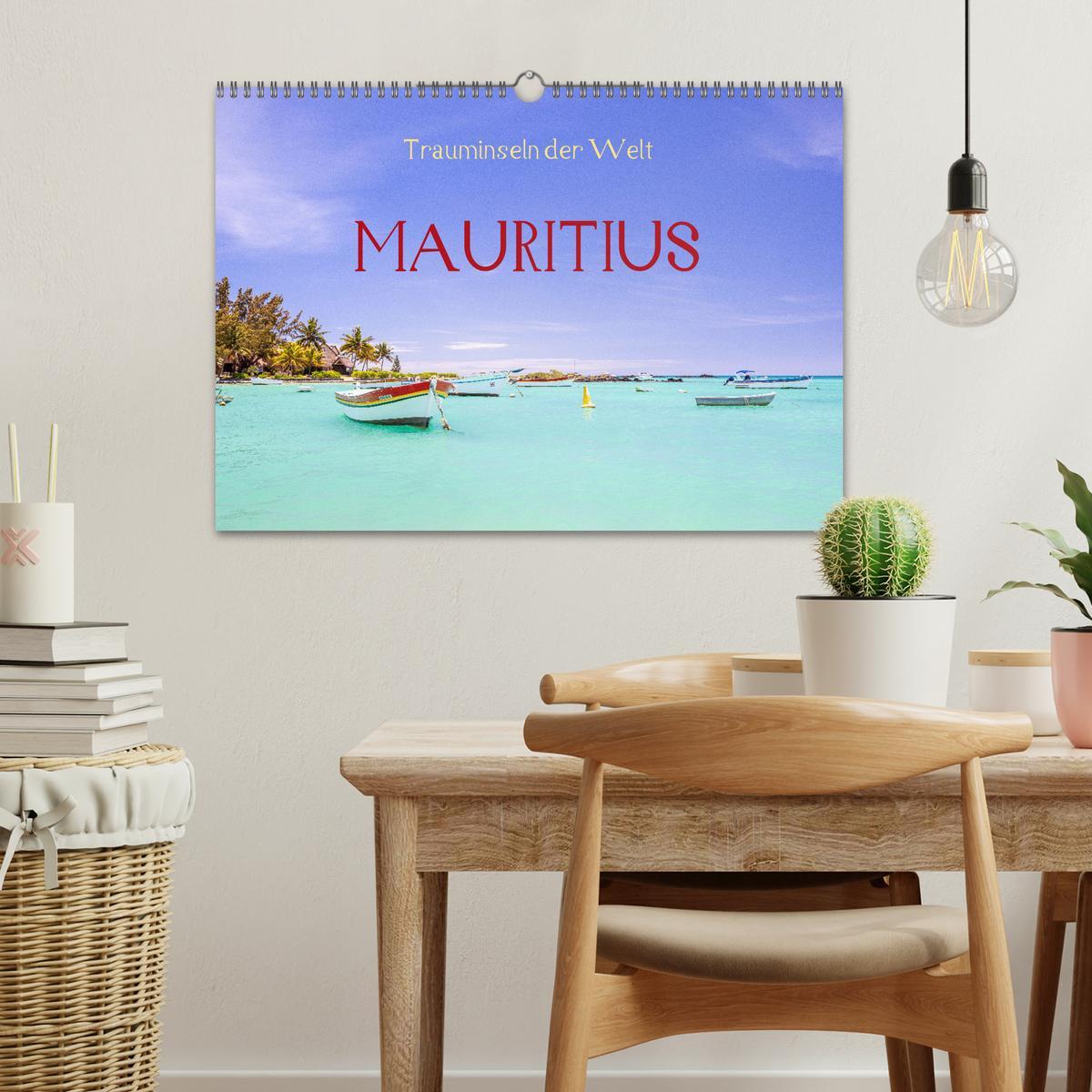 Beispielinhalt (Bild) Trauminseln der Welt - Mauritius (Wandkalender 2026 DIN A3 quer), CALVENDO Monatskalender