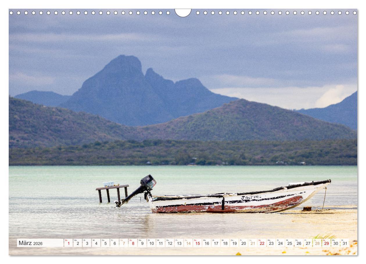 Beispielinhalt (Bild) Trauminseln der Welt - Mauritius (Wandkalender 2026 DIN A3 quer), CALVENDO Monatskalender