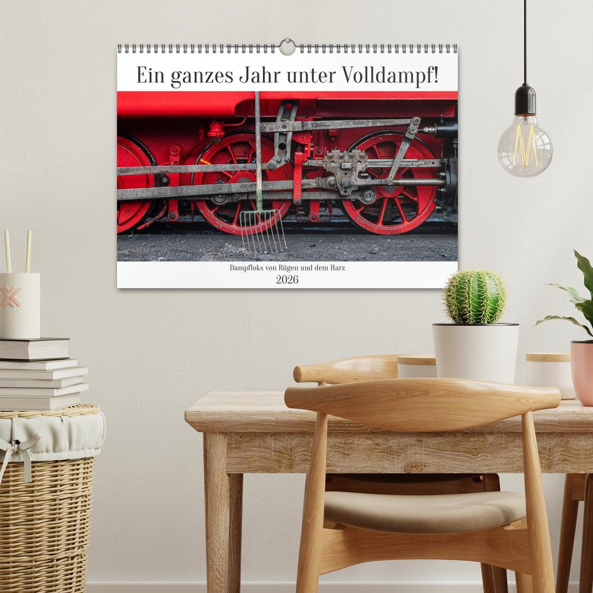 Beispielinhalt (Bild) Ein ganzes Jahr unter Volldampf! (Wandkalender 2026 DIN A3 quer), CALVENDO Monatskalender