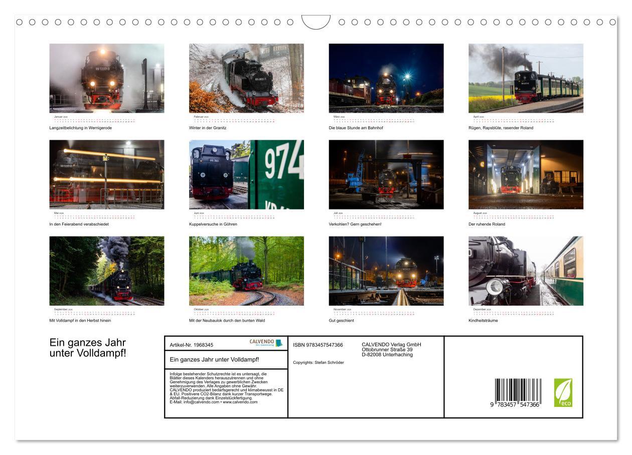 Beispielinhalt (Bild) Ein ganzes Jahr unter Volldampf! (Wandkalender 2026 DIN A3 quer), CALVENDO Monatskalender
