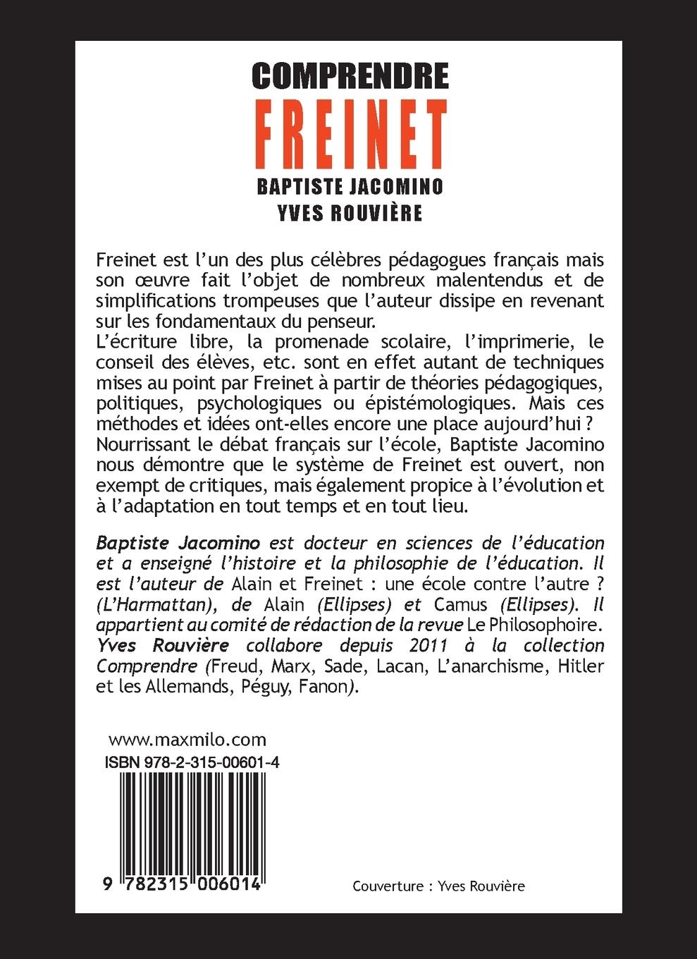 Rückseitencover Comprendre Freinet
