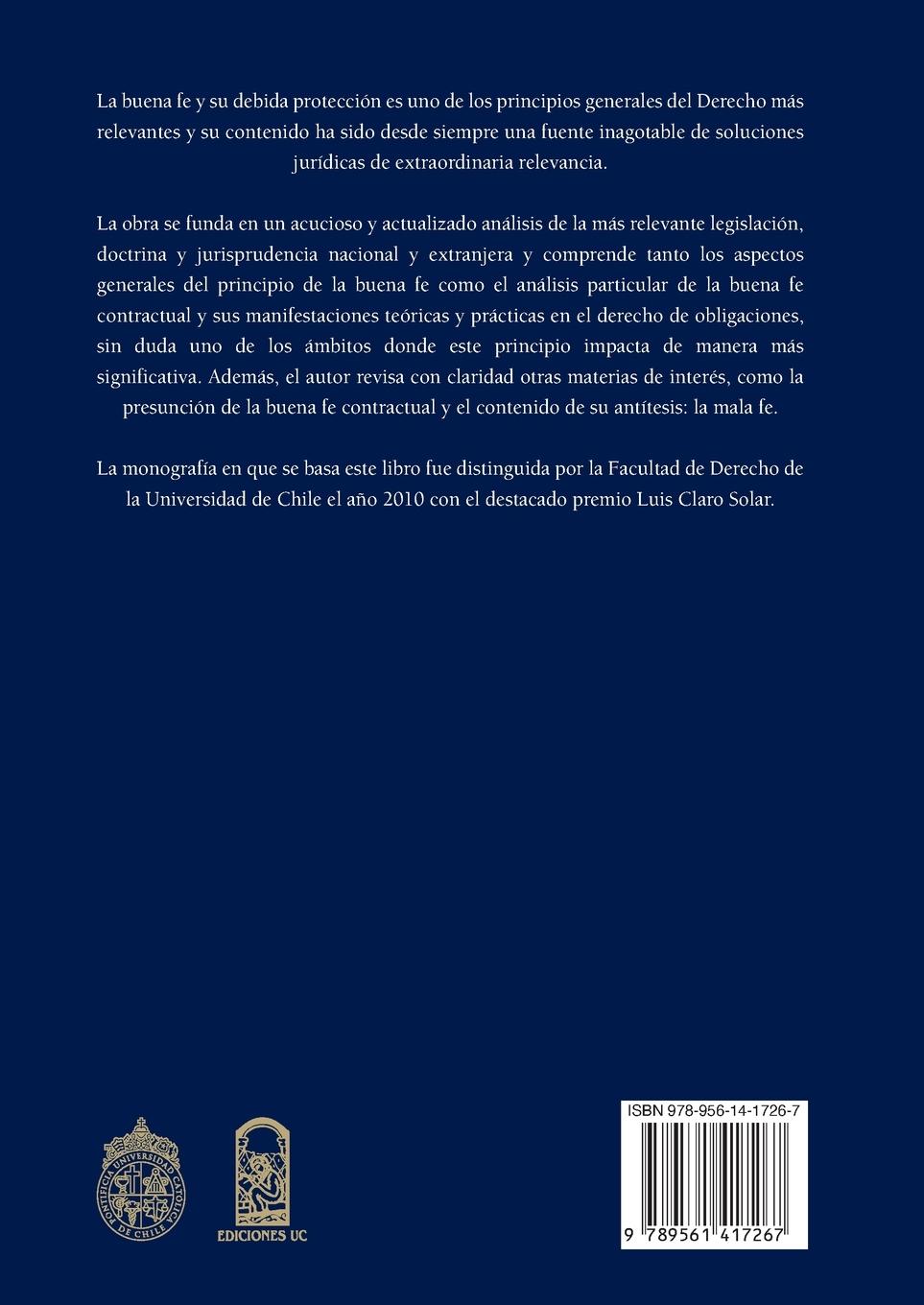 Rückseitencover La buena fe contractual