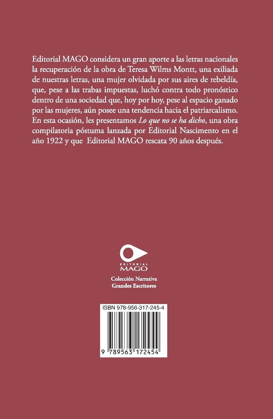Rückseitencover Lo que no se ha dicho