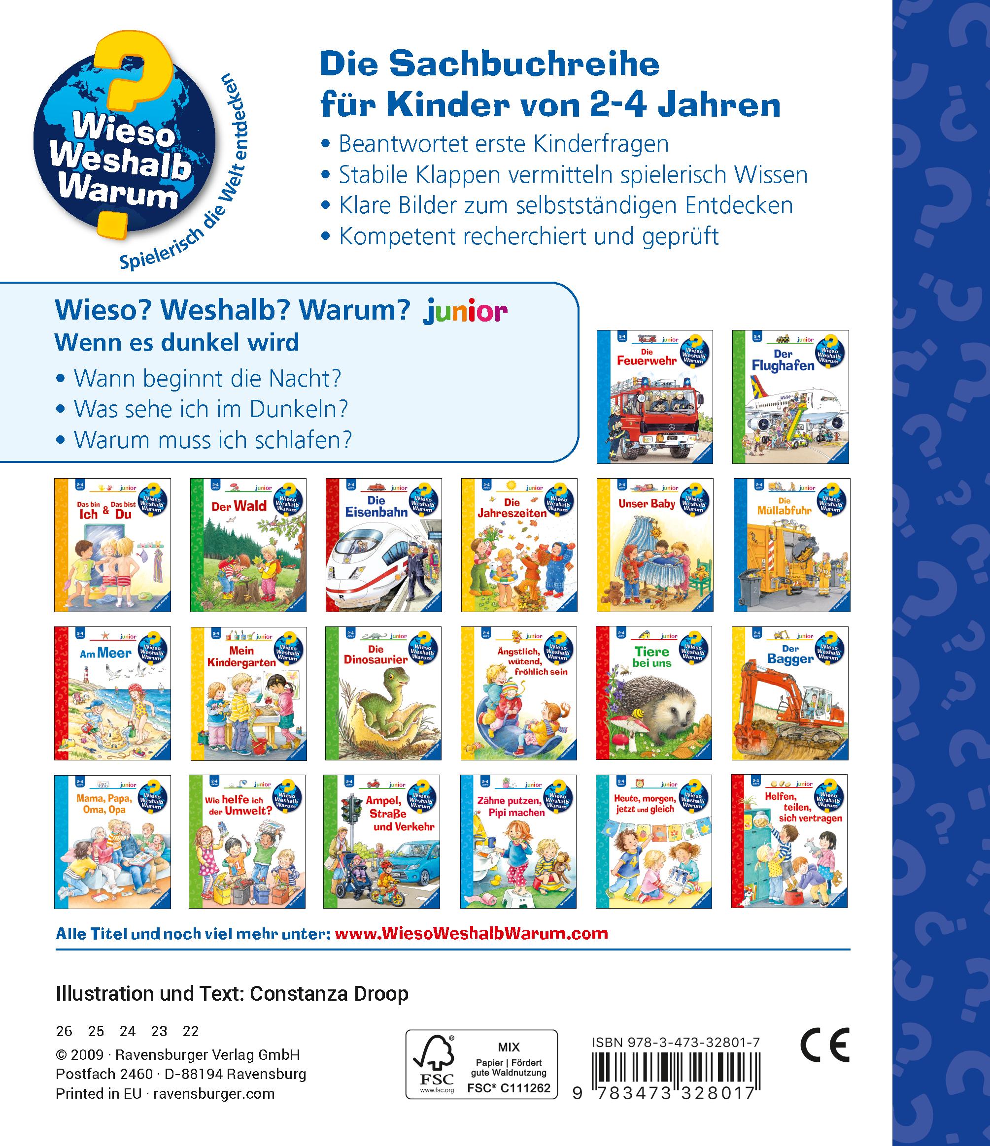 Rückseitencover Wieso? Weshalb? Warum? junior, Band 28: Wenn es dunkel wird