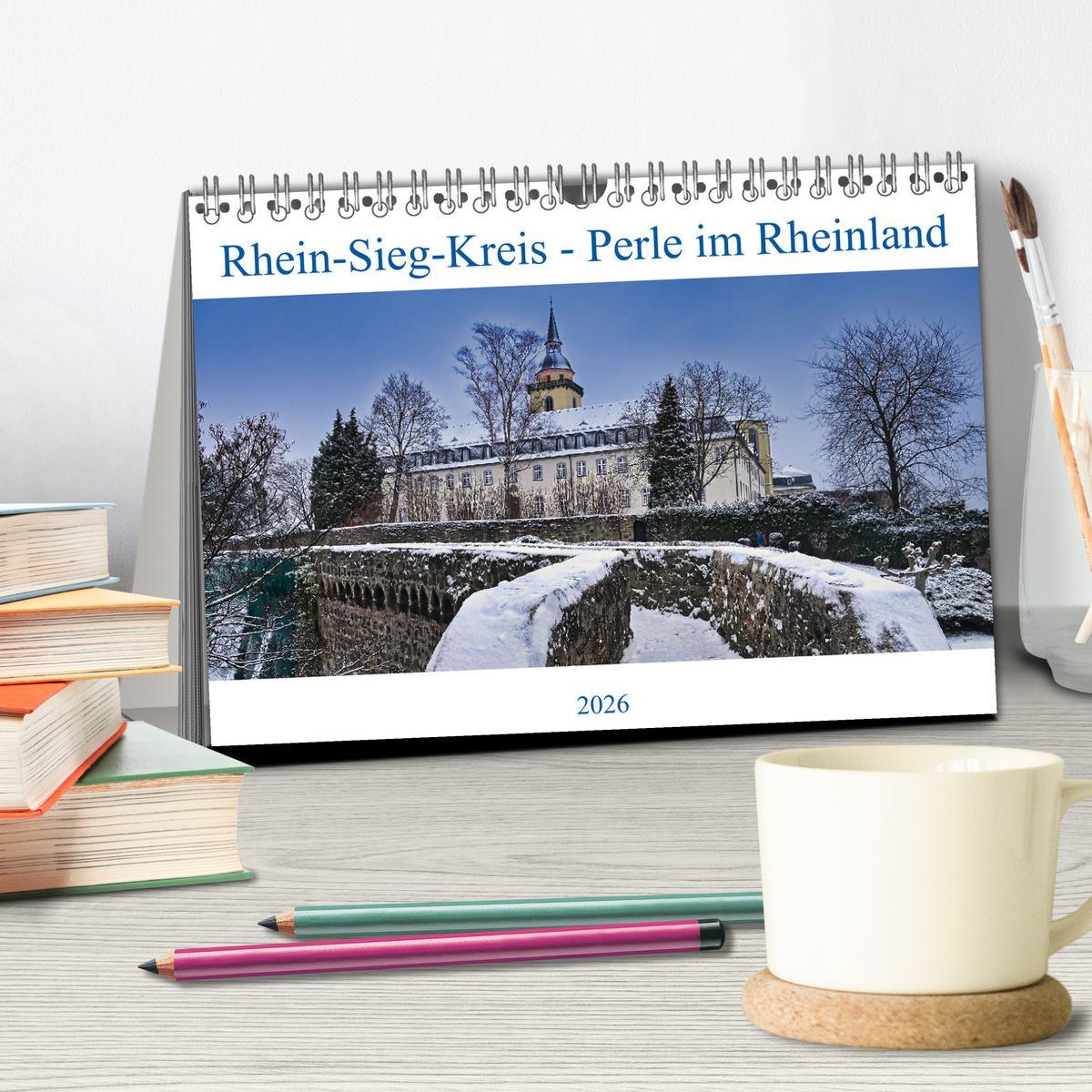 Beispielinhalt (Bild) Rhein-Sieg-Kreis - Perle im Rheinland (Tischkalender 2026 DIN A5 quer), CALVENDO Monatskalender