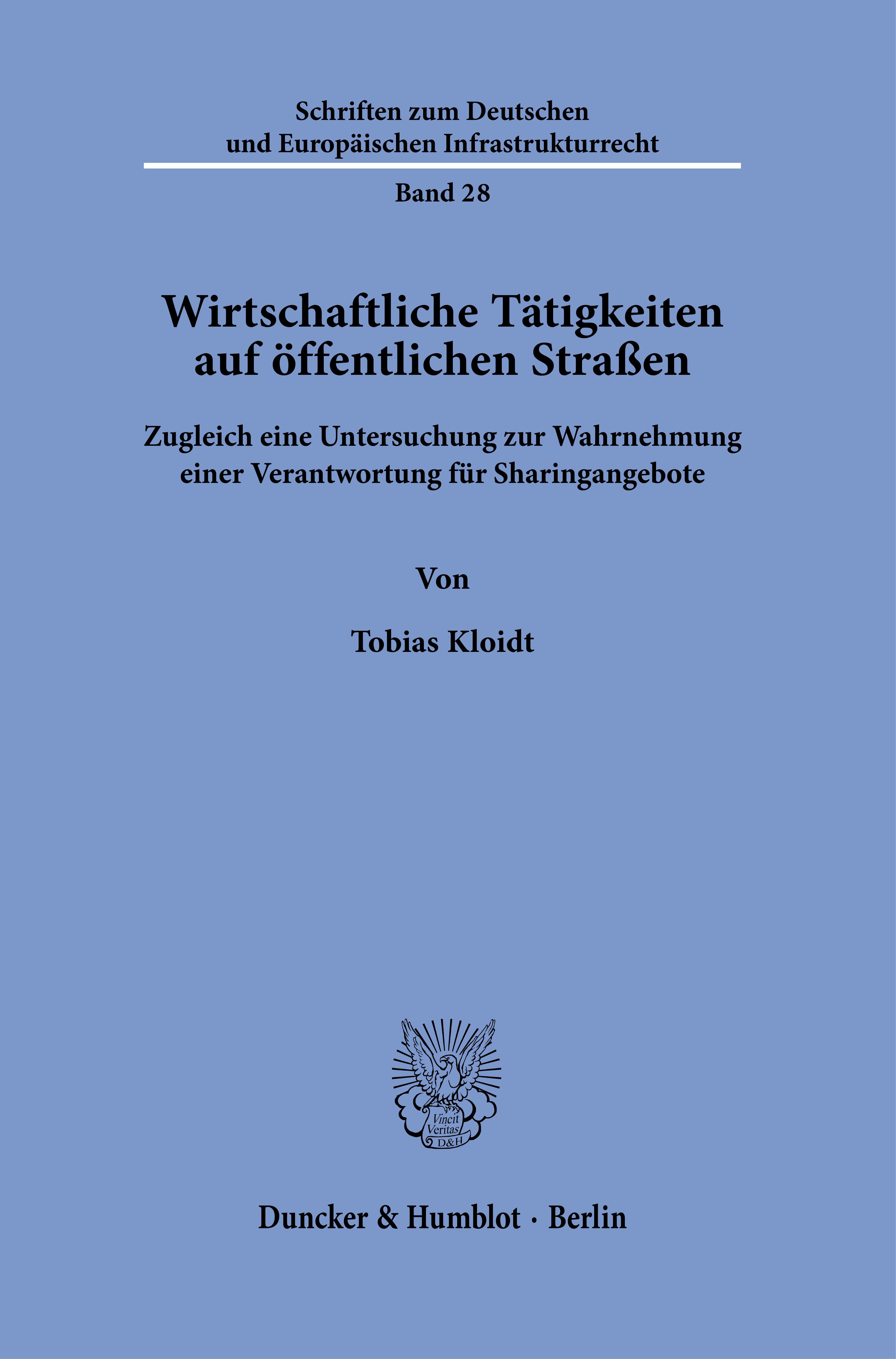 Vorderes Coverbild Wirtschaftliche Tätigkeiten auf öffentlichen Straßen