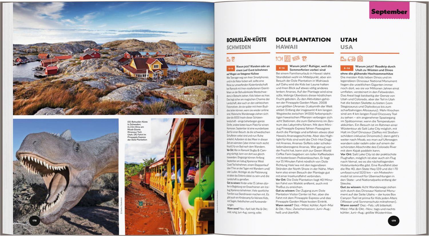 Beispielinhalt (Bild) LONELY PLANET Bildband Wann am besten wohin mit Kids