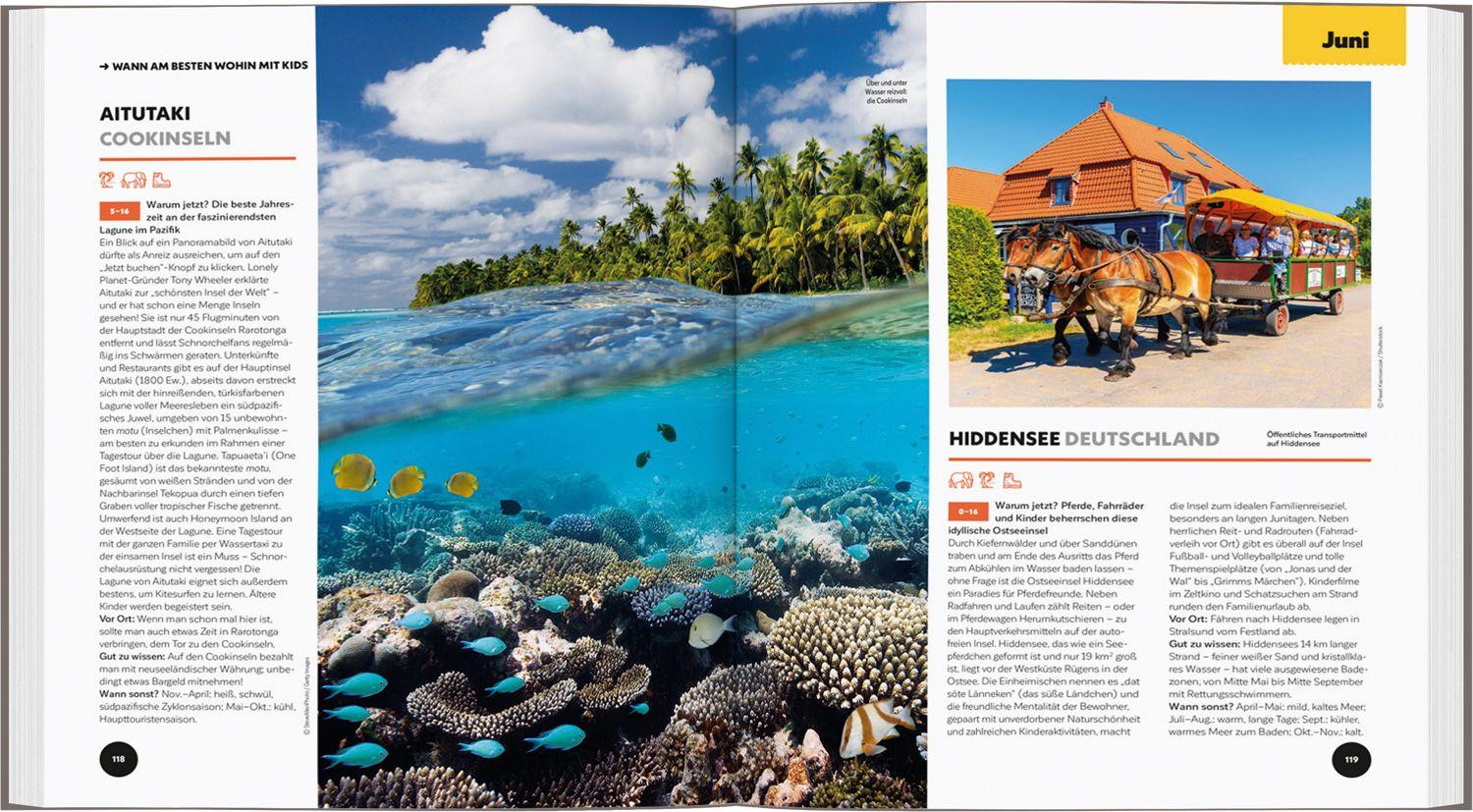 Beispielinhalt (Bild) LONELY PLANET Bildband Wann am besten wohin mit Kids