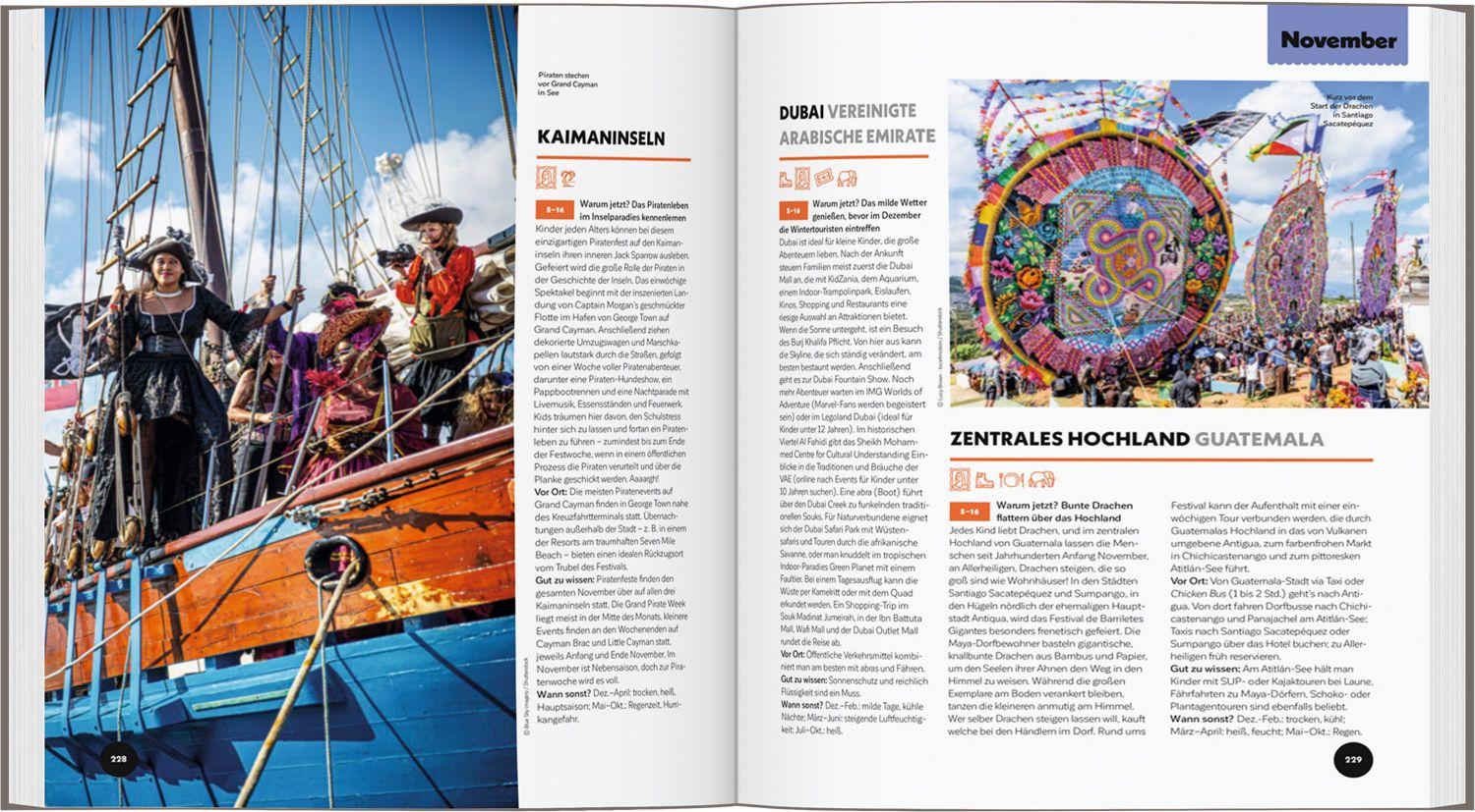 Beispielinhalt (Bild) LONELY PLANET Bildband Wann am besten wohin mit Kids