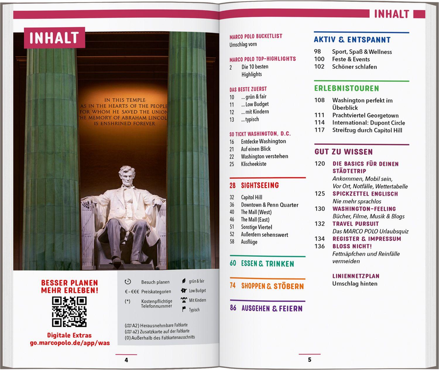 Beispielinhalt (Bild) MARCO POLO Reiseführer Washington, D.C.