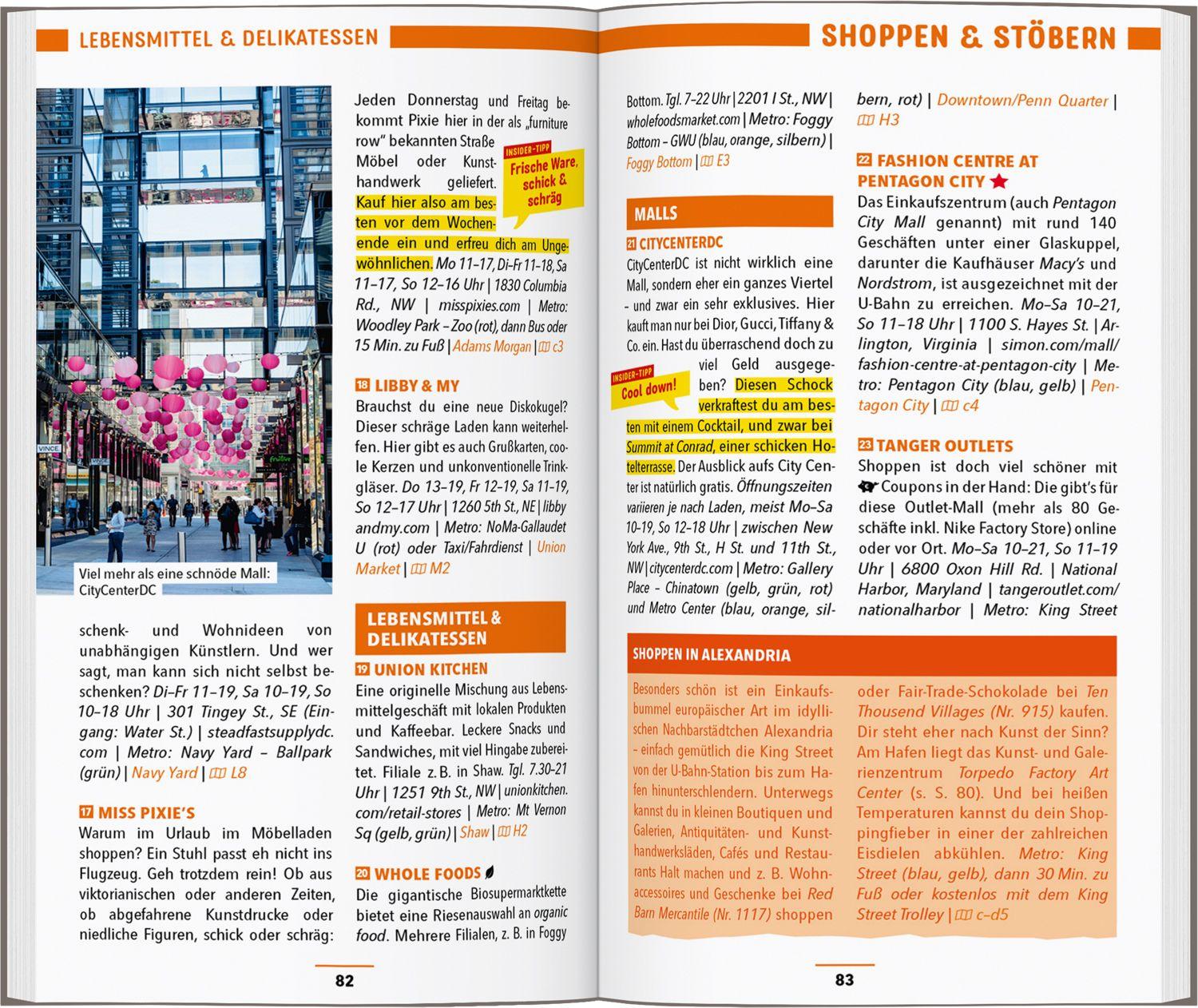 Beispielinhalt (Bild) MARCO POLO Reiseführer Washington, D.C.