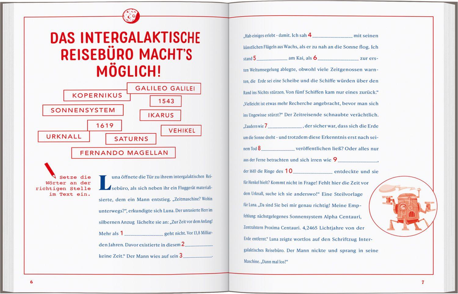 Beispielinhalt (Bild) DUMONTs Fantastische Rätselreise Das intergalaktische Reisebüro