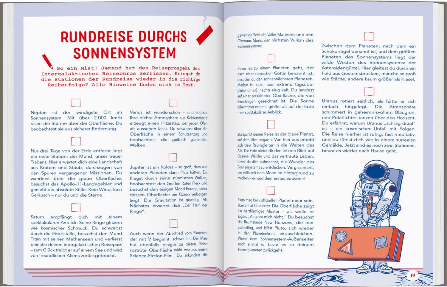 Beispielinhalt (Bild) DUMONTs Fantastische Rätselreise Das intergalaktische Reisebüro