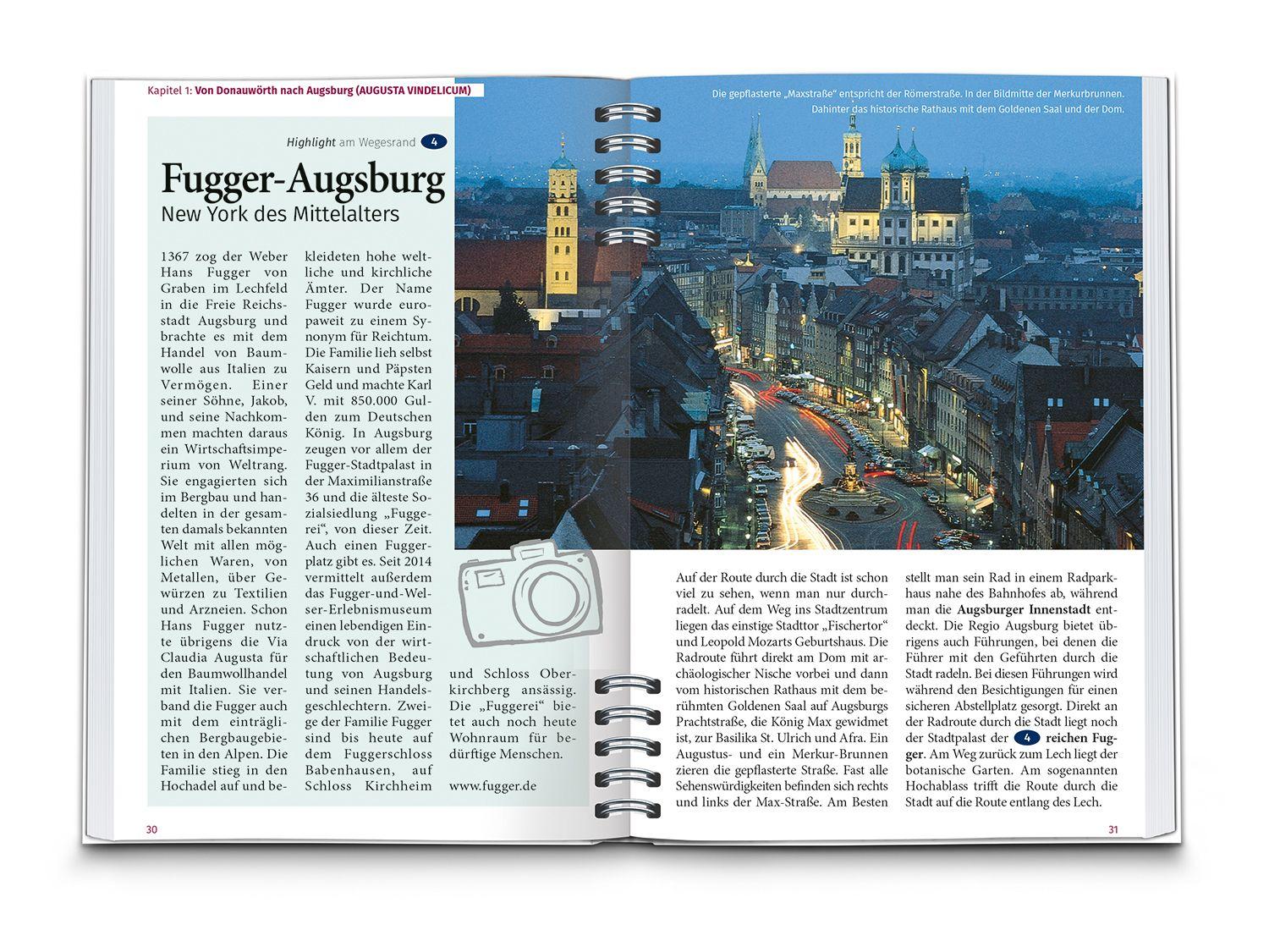 Beispielinhalt (Bild) KOMPASS Radreiseführer Via Claudia Augusta