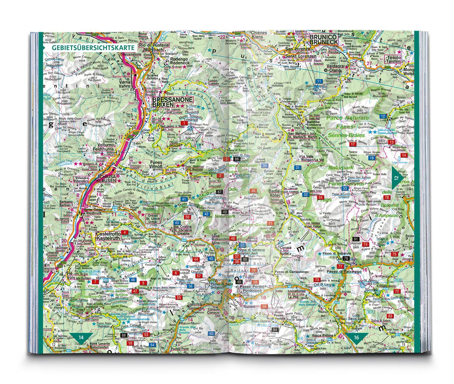 Beispielinhalt (Bild) KOMPASS Wanderlust Dolomiten