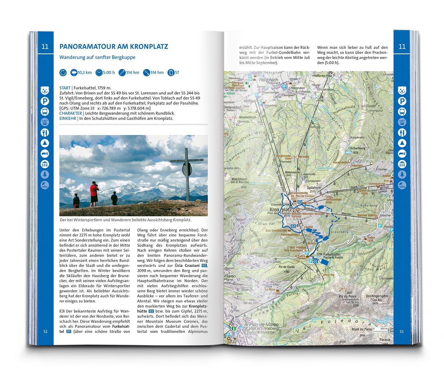 Beispielinhalt (Bild) KOMPASS Wanderlust Dolomiten