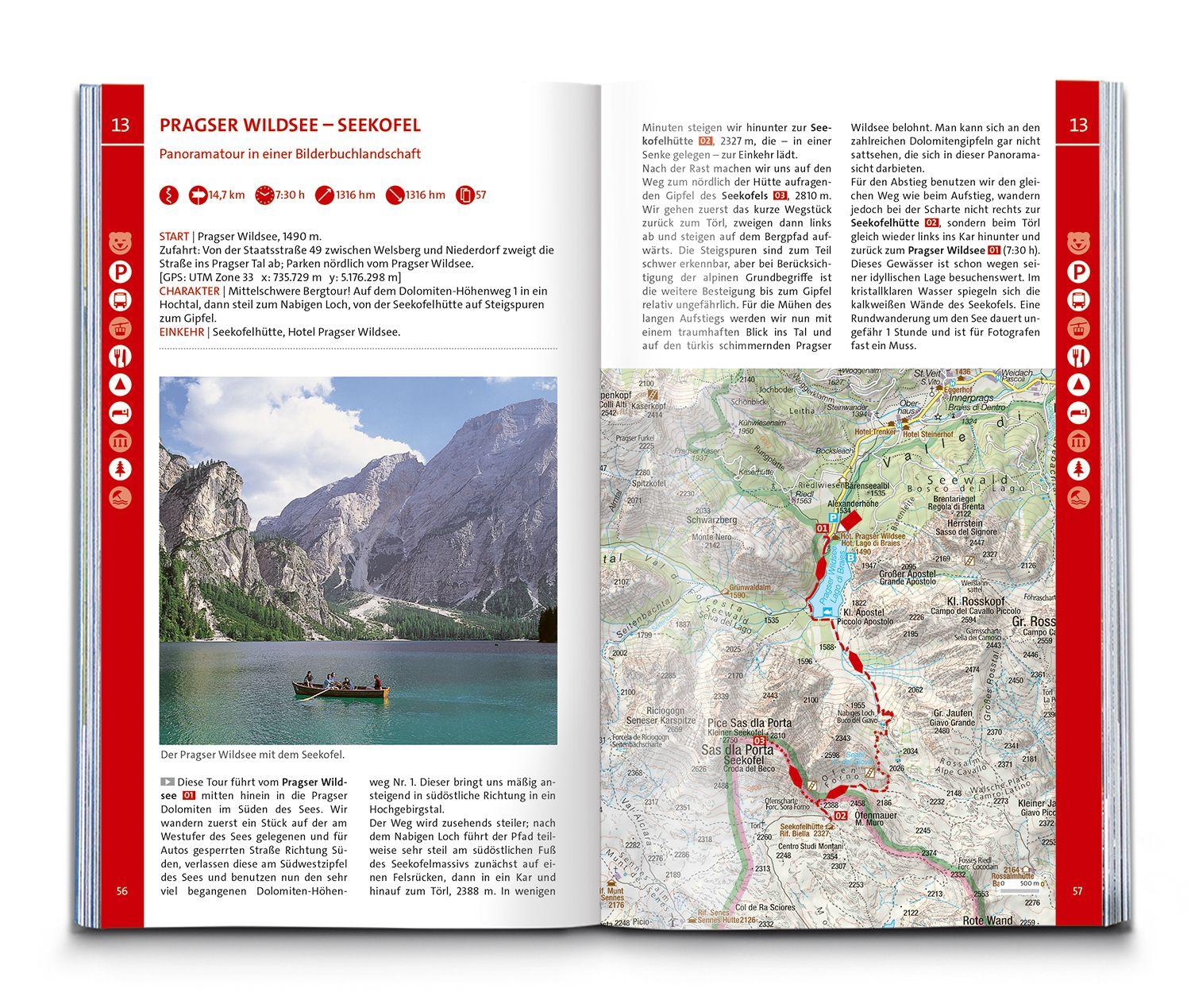 Beispielinhalt (Bild) KOMPASS Wanderlust Dolomiten