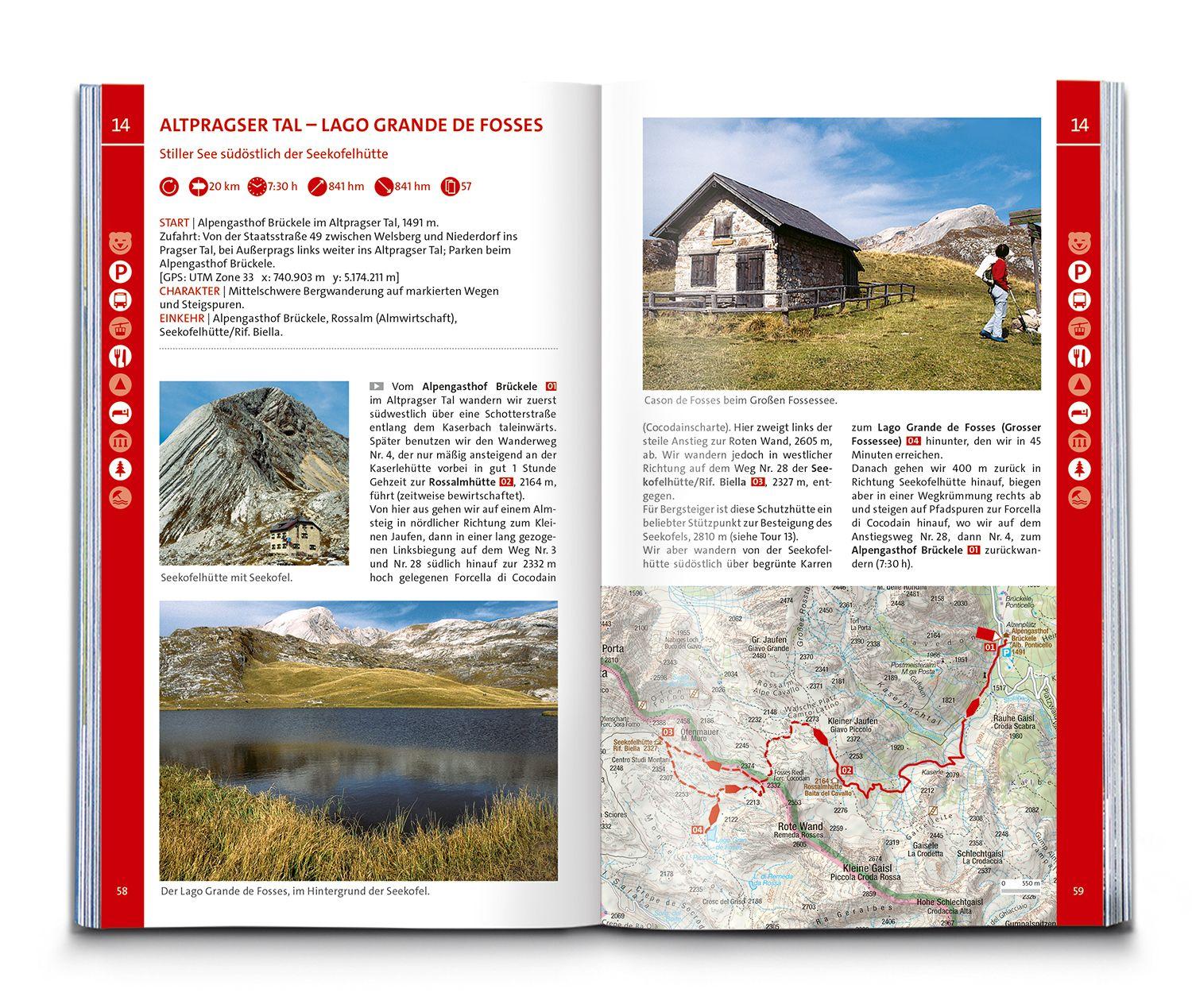 Beispielinhalt (Bild) KOMPASS Wanderlust Dolomiten