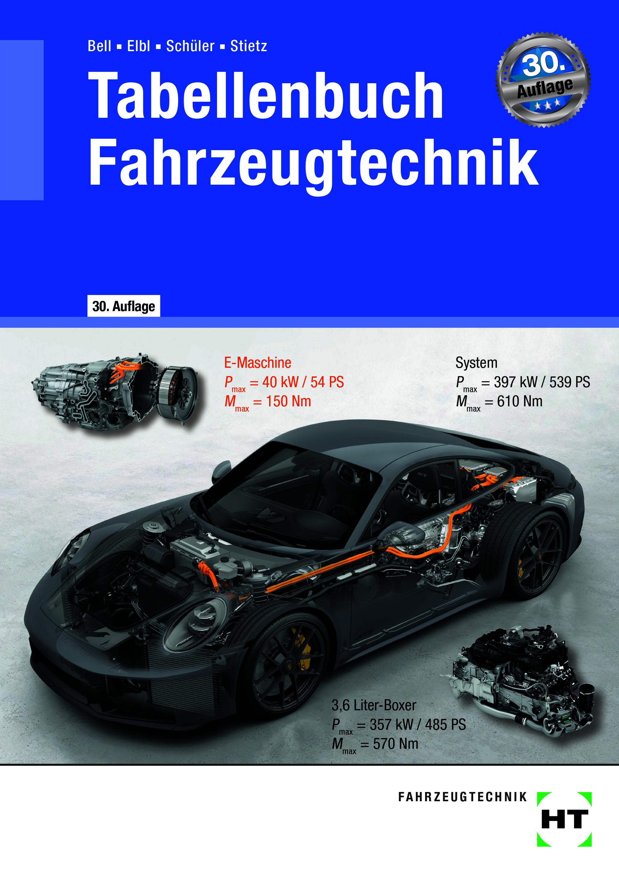 Vorderes Coverbild Tabellenbuch Fahrzeugtechnik