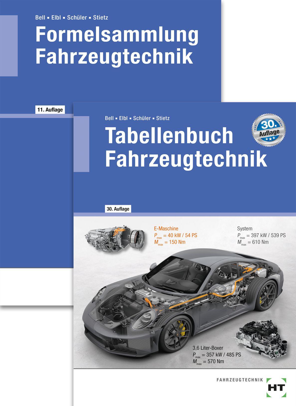 Vorderes Coverbild Paketangebot Tabellenbuch Fahrzeugtechnik und Formelsammlung Fahrzeugtechnik