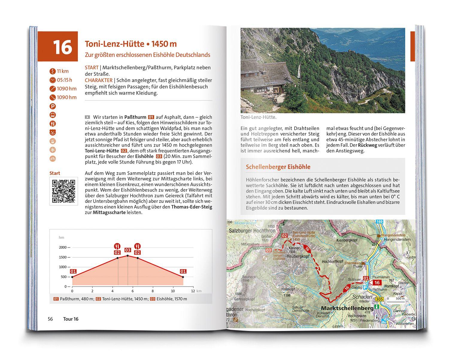 Beispielinhalt (Bild) KOMPASS Wanderführer Berchtesgadener Land und Steinernes Meer, 55 Touren mit Extra-Tourenkarte