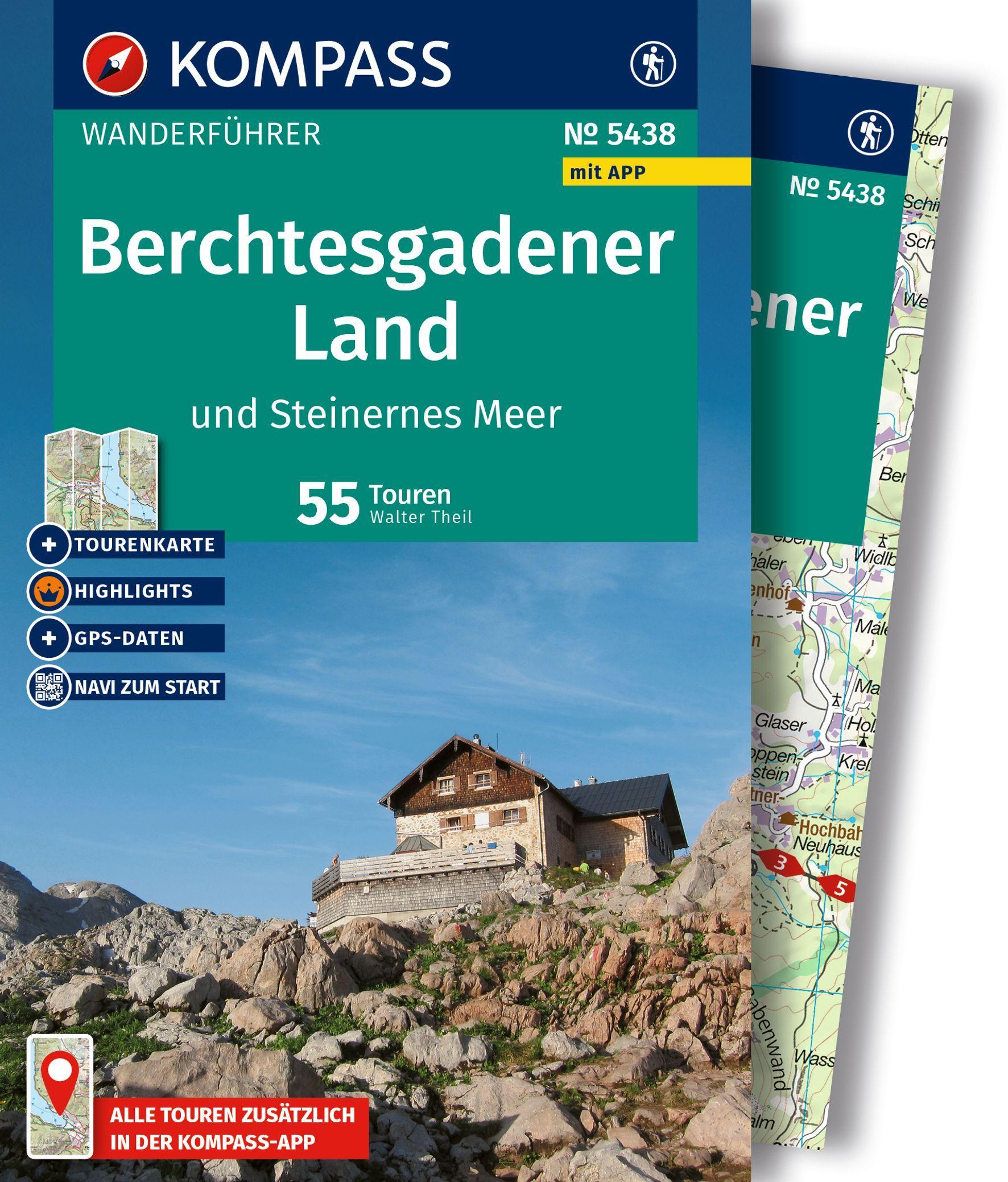 Vorderes Coverbild KOMPASS Wanderführer Berchtesgadener Land und Steinernes Meer, 55 Touren mit Extra-Tourenkarte